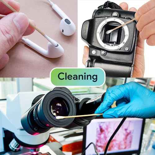 50 Biodegradable Long Cotton Swabs - 8 Inch Cotton Swabs for Ears - Long Q Tips Made From Birchwood and 100% Cotton - Lint Free