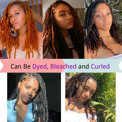 Loc Extension Human Hair 10inch 0.6cm Width 100% Permanent huamn hair Dreadlocks Extension Dyeable Rinse Handmade loc Extension for Men Women (40Strands Natual Black)