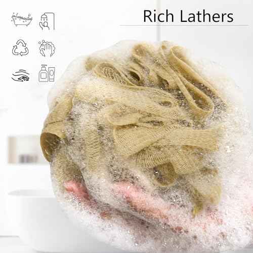Yoget 4 Pack Shower Loofah Sponge, 60G Bath Sponge,Exfoliate, Cleanse, Soothe Skin