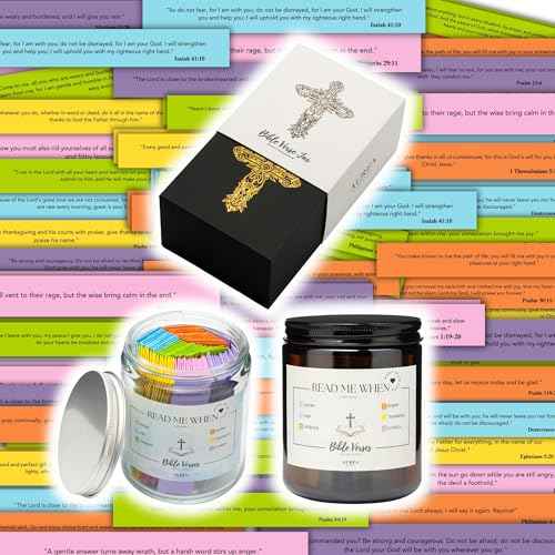 Bible Verse Jar, Christian Gifts for Women, Inspirational Scripture Jar, Birthday Gifts for Women, Faith-Based Gifts, Bible Accessories for Women, Religious Gifts for Mom and Friends (Amber Black)