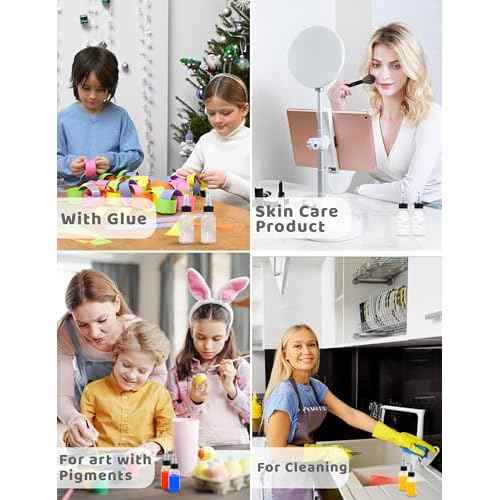 6 Pcs 1oz Plastic Squeeze Bottles with Twist Top Cap, 30ml Clear Dispensing Bottles, Empty Squirt Bottle for Liquids, Sauces, Arts, Crafts, Travel