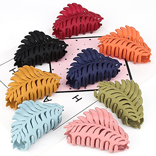AMCAMI Hair Claw Clips for Women 3.7inch Non-slip Large Strong Hold Claw Clips for Thick Hair Trendy Jaw Hair Clips Banana Clips Hair Hair Clips for Women Hair Accessories for Women and Girls 8 pack