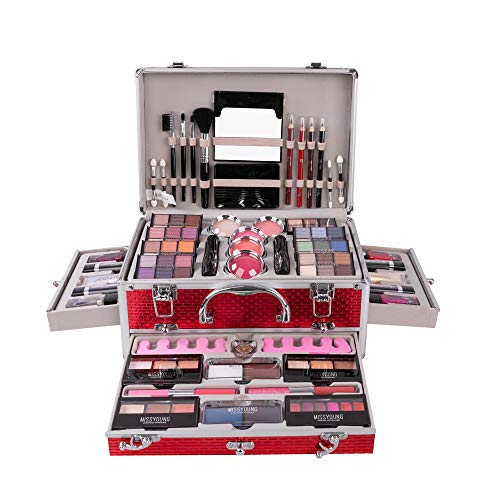 All-in-One Makeup Kit Gift Set Women Full Set Carry All Professional Make up Kit With Makeup Bag Lipgloss Lipstick Concealer Blush Foundation Face Powder Eyeshadow Palette Cosmetic Palette #10