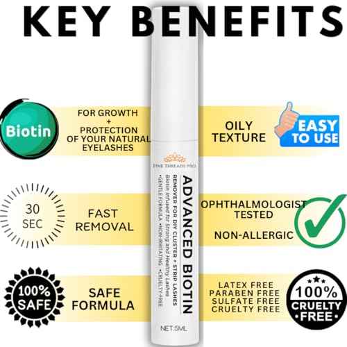 Lash Remover 2 in 1 BIOTIN Cluster Lashes Remover for Lash Extensions at Home Lash Clusters DIY Eyelash Extension Remover DIY Lash Extension Remover Adhesive