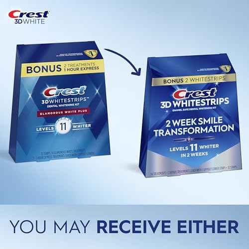Crest 3D Whitestrips Glamorous White, 3D White, Teeth Whitening Strip Kit, 32 Strips (16 Count Pack) - Crest Teeth Whitening Strips, Teeth Whitening Kit - Packaging May Vary