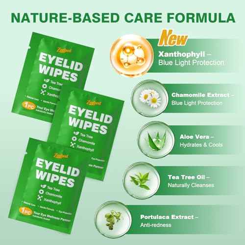 120PCS Tea Tree Oil Eyelid Wipes ? Individually Wrapped Eye Lid Cleaning Wipes£¬Soothing For Sensitive Eyes, Stay Hydrated Lid Wipe
