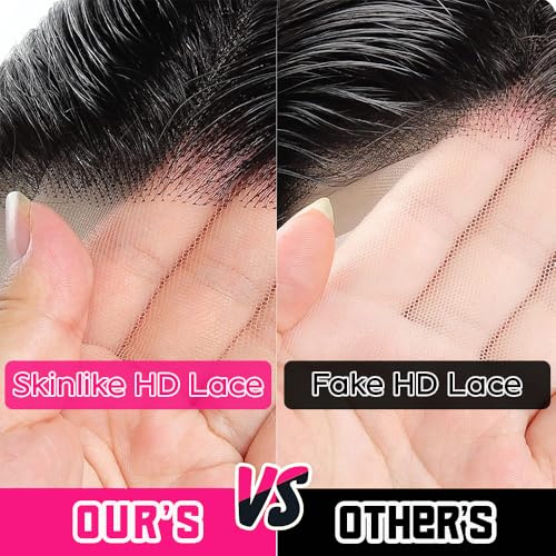 13x6 Skinlike Real HD Lace Frontal Only Human Hair,0.10mm Ultra-thin Invisible Swiss HD Lace Front Human Hair,Pre Plucked Invisible Small Knots, Silky Straight 13x6 Frontal Closure 20 Inch