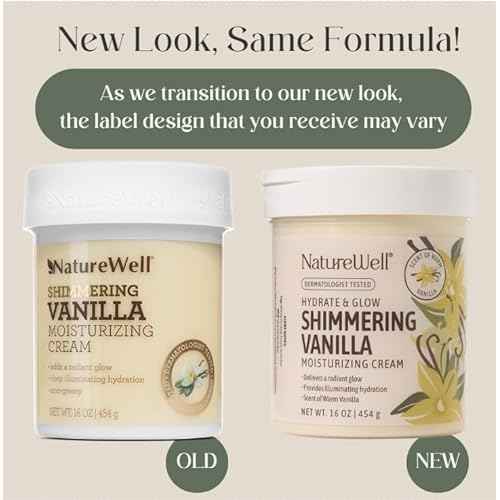 NATURE WELL Shimmering Vanilla Hydrate & Glow Moisturizing Cream For Face & Body, Intensely Nourishing & Softening, Delivers A Sparkling Radiance & Illuminating Hydration, Warm Vanilla Scent, 16 Oz