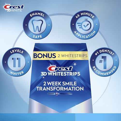 Crest 3D Whitestrips Glamorous White, 3D White, Teeth Whitening Strip Kit, 32 Strips (16 Count Pack) - Crest Teeth Whitening Strips, Teeth Whitening Kit - Packaging May Vary