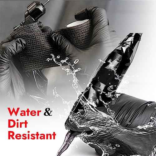 200PCS Pen Covers with 6PCS Grip Tape - SOTICA Machine Wrap Cover Black Pen Bags Pen Sleeves Machine Sleeves with Black Grip Wrap Self-Adherent Tape Plastic Covers