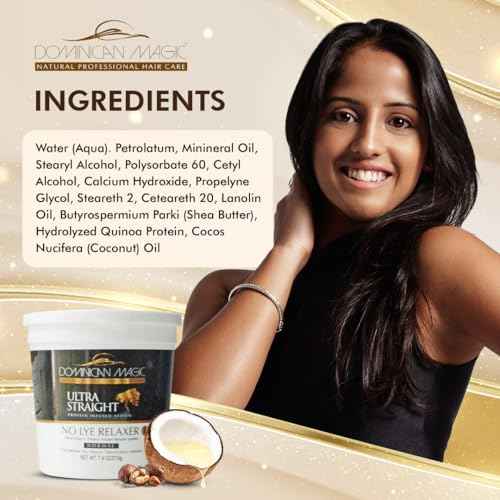Dominican Magic Ultra Straight No Lye Hair Relaxer ? Gentle Formula for Smooth, Frizz-Free, and Straight Hair ? 7.4oz, Normal Strength, Professional Grade Relaxer