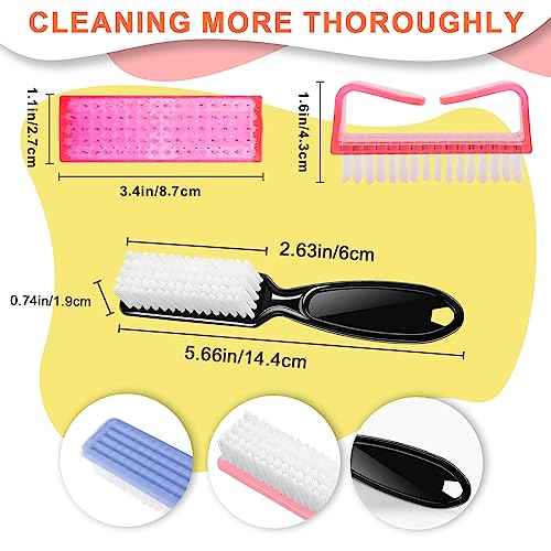 8 PCS Nail Brush for Cleaning Fingernails, Handle Grip Nail Scrubber Brush, Cleaner Brushes Manicure Tools Scrub Brushes Kit, Toenail Brush To Clean Under Nails Pedicure Foot Small Brush Women Men