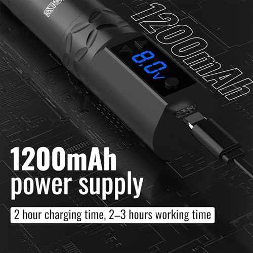 Wormhole Tattoo Kit Wireless Tattoo Gun Kit 20 Pcs Cartridge Needles Professional Tattoo Machine Kit Tattoo Practice Pen for Beginners Rotary Tattoo Machines WTK375