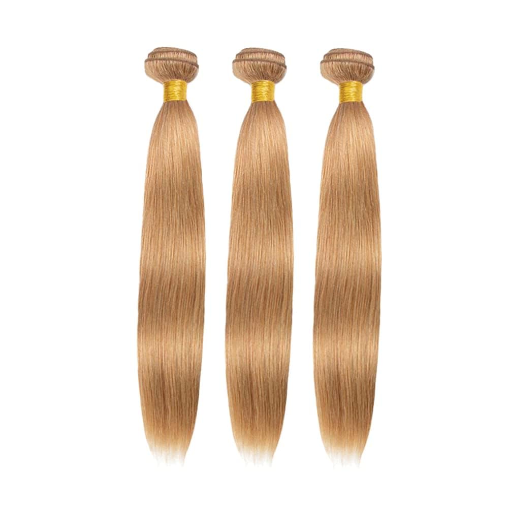 Giginger Brazilian Human Hair Bundles 16 18 20 Inch Honey Brown 27 Color Straight Bundles Human Hair Straight Unprocessed Virgin Quick Weave Hair for Black Women