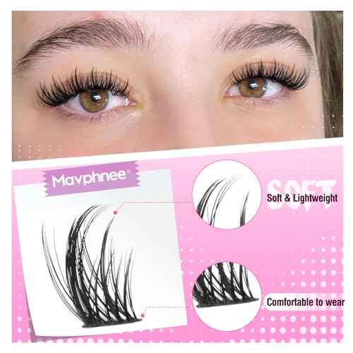 Natural Lash Clusters Spiky Eyelash Extensions Wispy Individual Lashes Manga Eyelash Individuals 120 Pcs CC-Curly Cluster Eyelash Extensions 10-16MM Mixed DIY Lash Extensions by Mavphnee