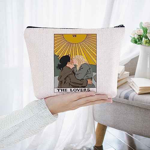 BWWKTOP Villanelle And Eve Tarot Card Cosmetic Makeup Bag The Lovers Tarot Card Makeup Zipper Pouch Bag For TV Show Fans (Villanelle And Eve)