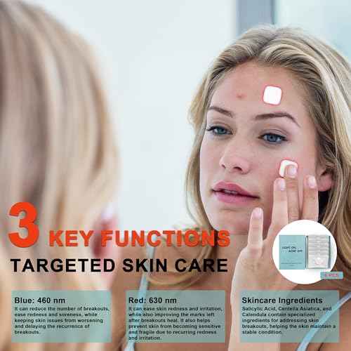 Elitzia Red Light Therapy Electronic Patch 6-Pack Reusable Hydrocolloid Patch Reduce Blemish Unclog Pores Skin Care for Sensitive Skin Home Use ETEAP6