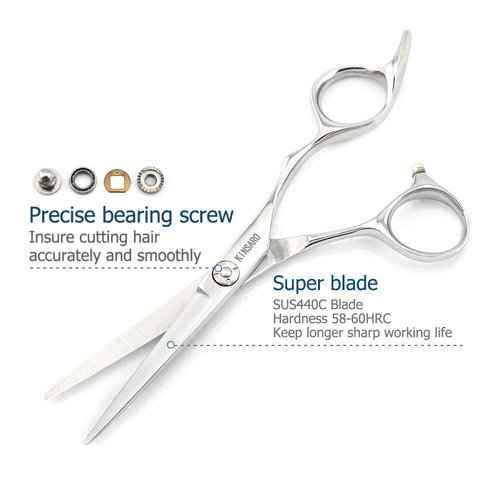 Hair Scissors Set 5.75 Inch Hair Cutting Shears 6 InchThinning Shears for Men Hair Thinning Scissors 440C Kinsaro