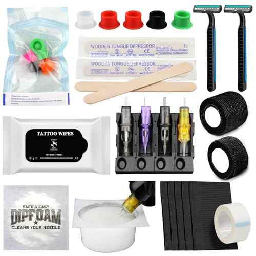 Tattoo Supplies Kit -,Convention Tattoo Pack Essential Tattoo Set Kit for Professional Tattooing,Tattoo Kits with Complete Tattoo Stuff Tattoo Accessories and Supplies (Tattoo supplies kit B)