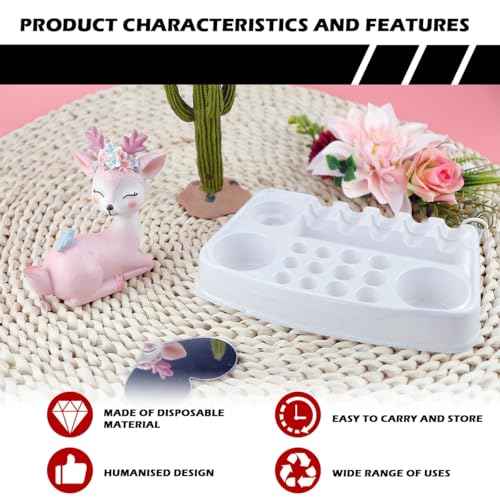 24Pcs Tattoo Ink Cup Tray-Disposable Plastic Pigment Trays Stand for Eyebrow Tattoo Ink Tattoo Ink Cups Holder Supplies Kits