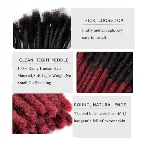 Dreadlock Extension Human Hair 10inch 0.6cm Width 100% Permanent Huamn Hair Loc Extension Can Be Dyed Bleached Curled Handmade Loc Extension for Men Women,50strands