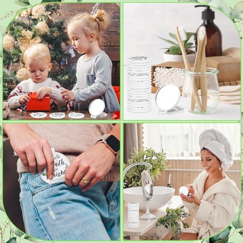 80 Pcs Christian Compact Mirrors Bulk, Christian Party Favors Religious Gifts for Women, Folding Compact Mirrors with Bible Gifts for Christmas