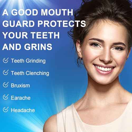 Mouth Guard for Grinding Teeth at Night, Neateeth Night Guards for Teeth Grinding & Clenching, Pack of 4 Dental Guards for Sleeping ? 2 Sizes, Travel Case Included