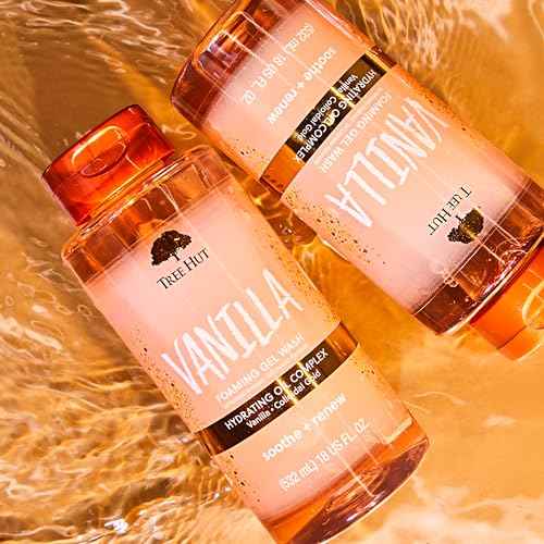 Tree Hut Vanilla Foaming Gel Wash, Moisturizing & Hydrating Body Wash with Shea Butter, Gently Cleanses for Soft, Fresh & Radiant Skin, Holiday Gift & Stocking Stuffer, 18 fl oz