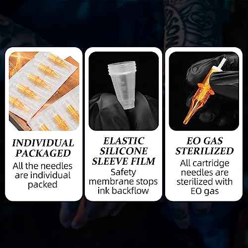 ATOMUS 10pcs Tattoo Cartridge Needles Disposable RL RS M1 Tattoo Needles for Tattoo Machine (9RS)