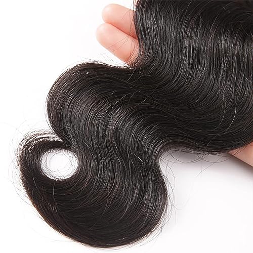Cirvty 32 Inch Body Wave Bundle Human Hair 1 Bundles Body Wave Bundles 100% Unprocessed Brazilian Virgin Hair Bundles Double Weft Weave Bundles Human Hair Natural Black Color