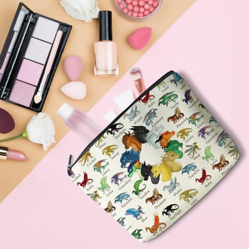 LONGXIN Wings Dragon Darkstalker Cosmetic Make up Bag Wing Dragons Inspired Gift Dragon Tribes Gifts Wings Bookish Merch Makeup Zipper Pouch Bag
