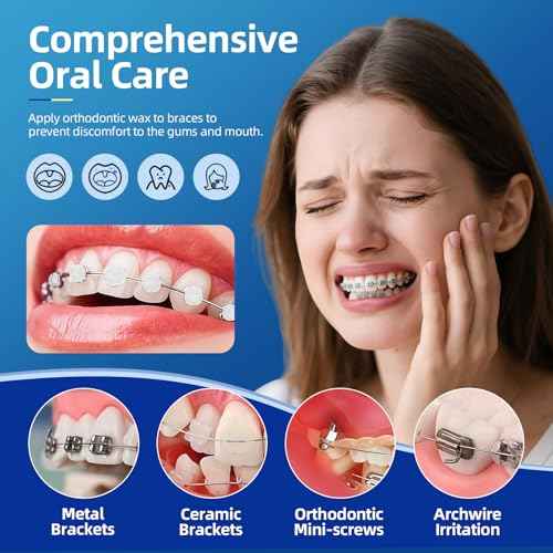 Bopika Orthodontic Wax for Braces Wax Dots 120 Individually Wrapped, Mint Flavored Dental Wax for Comfort & Protection