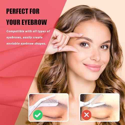 LePinko Eyebrow Trimming Scissors with Combs, Gifts For Men Women Stocking Stuffers, Gray