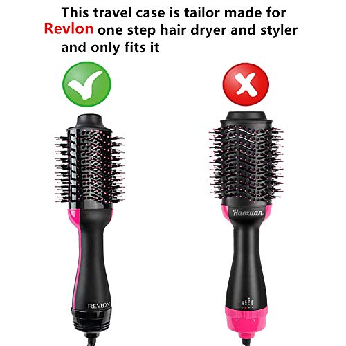 Brappo Hard Portable Travel Case compatibility Revlon One-Step Volumizer Original 1.0 Hair Dryer and Hot Air Brush.(Case Only) (Black)
