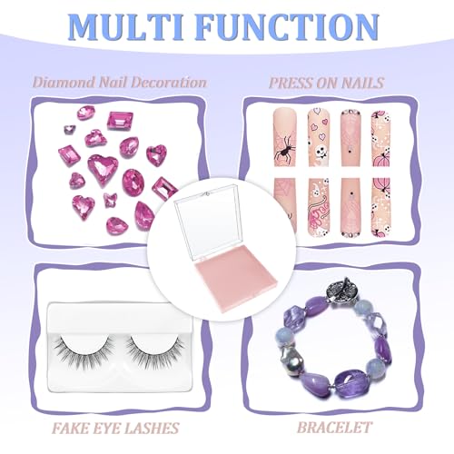 30 Sets Press on Nail Box Nail Display Case Artificial Nail Display Storage Box with 60 Pcs Adhesive Double Sided Tape Press On Nail Packaging for Nail Salon