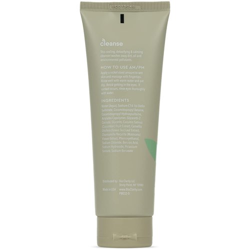 BioClarity Face Cleanser | 100% Vegan, Gentle Wash with Cucumber, Green Tea, and Chamomile, for Sensitive Oily Skin. Natural Ingredients (4 Fl Oz (Pack Of 3))