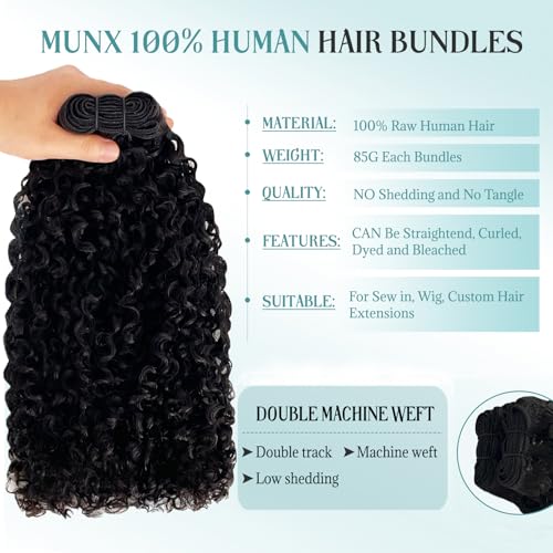 Curly Human Hair Bundles 28 Inch Soft and Thick Wet and Wavy 15A 100% Unprocessed Burmese Curly Human Hair Weaves for Black Women Water Wave 100% Pure Protein Brazilian Hair 85G