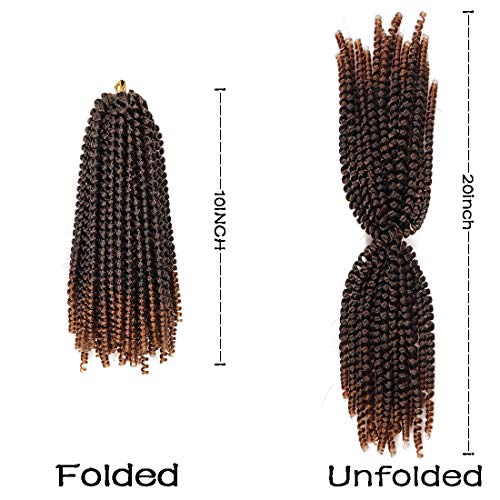 6 Packs Spring Twist Braiding Hair Spring Twists Twist Hair Synthetic Fiber Fluffy Twist Crochet Braids Low Temperature Twist Crochet Hair for Women Braiding Hair(10inch,T1B/30)