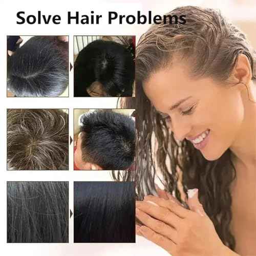 Gentle Plant-Based Quick-Use Hair Dye, Natural Plant Extract Hair Dye for Gray Hair, Tinte Capilar Nutritivo a Base De Plantas, Long-Lasting & Natural Hair Color Shampoo (Black,30ml*10pcs)