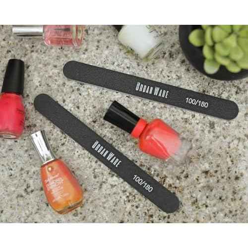 Professional Nail Files 10 Pack Double Sided 100/180 Grit Washable Buffer File