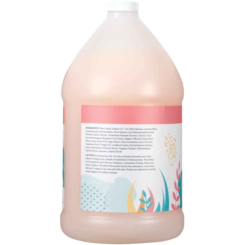 Ginger Lily Farms Botanicals Nourishing Body Wash, Champagne Mimosa, 100% Vegan & Cruelty-Free, Citrus Blend Scent, 1 Gallon Refill (Pack of 4)