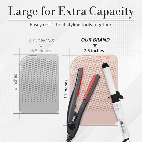 Heat Resistant Mat - Curling Iron Holder - Straightener pad - Flat Iron Holder - Silicone Mat for Hair Tools - Hot Tool Mat - Salon Tools - Hot Iron Holster - Vanity Mat - Vanity Accessories for Women