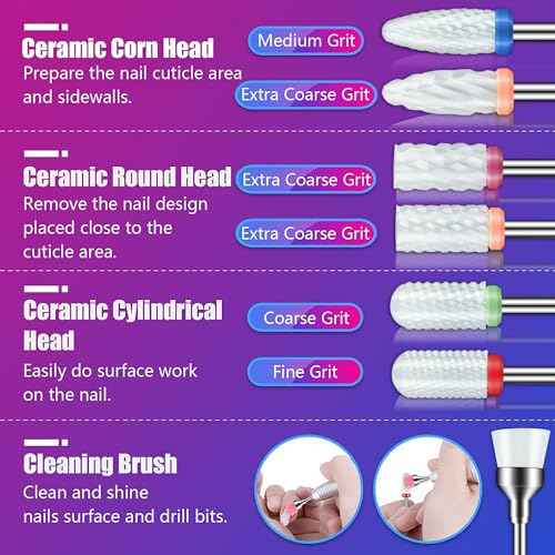 30Pcs Nail Drill Bits Set: 3/32 Inch Carbide Cuticle Ceramic Diamond Nail Bits for Nail Drill for Acrylic Gel Nail Manicure Pedicure Remover Tools for Home Salon