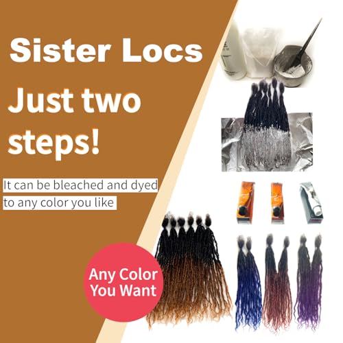 8-12 Inch Sister locs Human Hair Handmade Interlock Locs Curly Tips Sister Locs Real Human Hair Microlocs Extensions Permanent Dreadlock Extensions Natural Soft Looking (0.2cm,12 Inch-40 Strands)