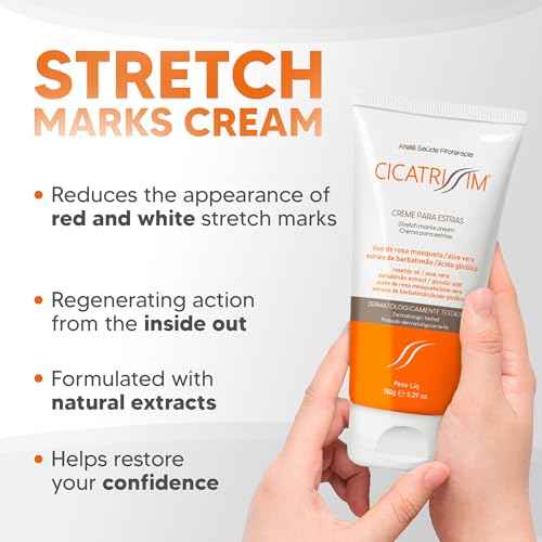 Cicatrissim Stretch Mark Cream for Red and White Striae - Softens Stretch Marks, Evens Skin Tone, and Firms Skin - All Skin Types - 150g