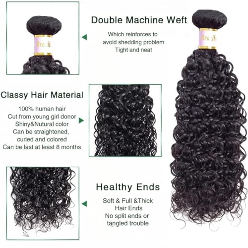 30 inch 10A Grade 1 Bundle kinky curly Human Hair Extension water Unprocessed Brazilian Virgin Hair water wave curly Natural Color