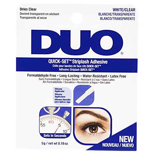 DUO Quick-Set Strip Lash Adhesive ? Clear, Waterproof, Long-Lasting Lash Glue, Fast-Drying for False Lashes, 0.18 oz, 1-Pack