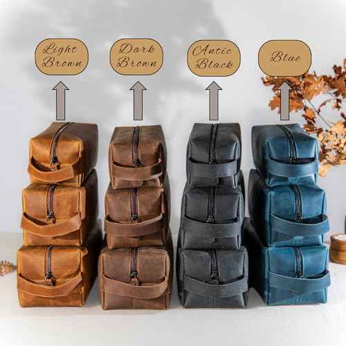 Personalized Hand Crafted Leather Toiletry Bag for Men, Shaving Bags, Travel Pouch, Engraved Monogrammed Leather Dopp Kit, Toiletries, Grandpa, Boyfriend, Groomsmen, Birthday, for Men