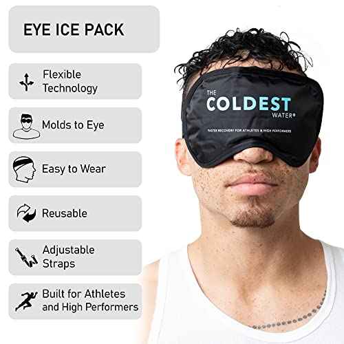 Coldest Eye Mask Cooling Gel Reusable Cold for Puffy Eyes, with Soft Plush Backing for Dark Circles, Migraine, Stress Relief