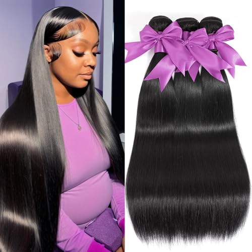 12A Human Hair Bundles 18 20 22 Inch Straight Human Hair 100% Unprocessed Brazilian Virgin Weave Hair 3 Bundles Deals